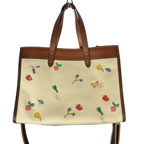 Coach Field Tote 30 Garden Floral Embroidery Shoulder Bag - Picture 3 of 13